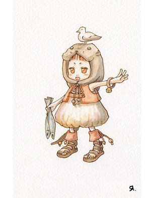 Selling fresh fish< - 魚屋の娘